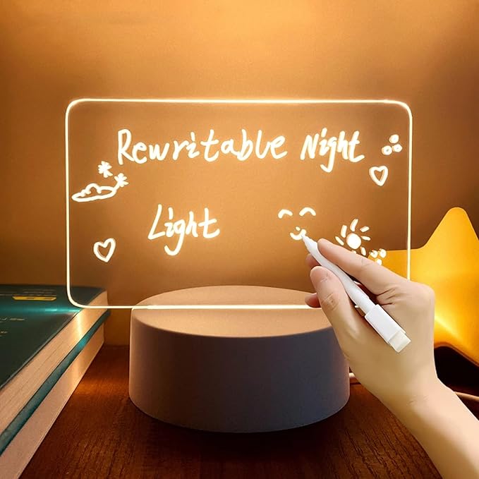 Lámpara Creativa LED con Tablero de Notas y Escritura Borrable - Diseño Moderno y Funcional