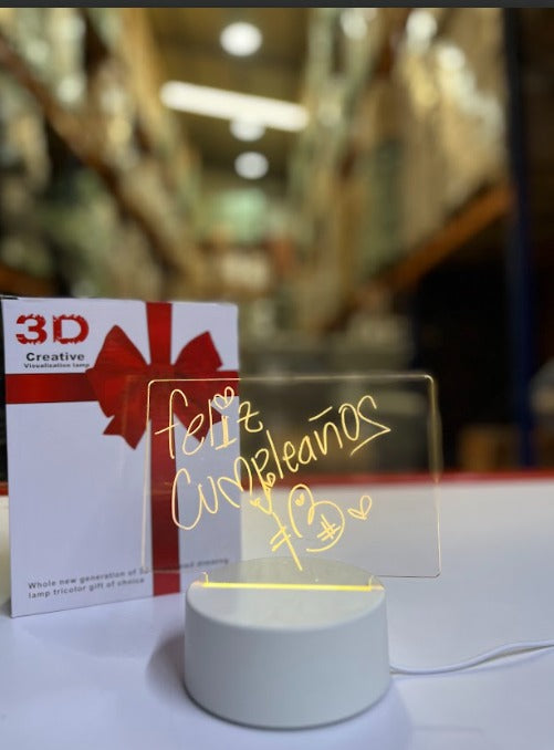 Lámpara Creativa LED con Tablero de Notas y Escritura Borrable - Diseño Moderno y Funcional