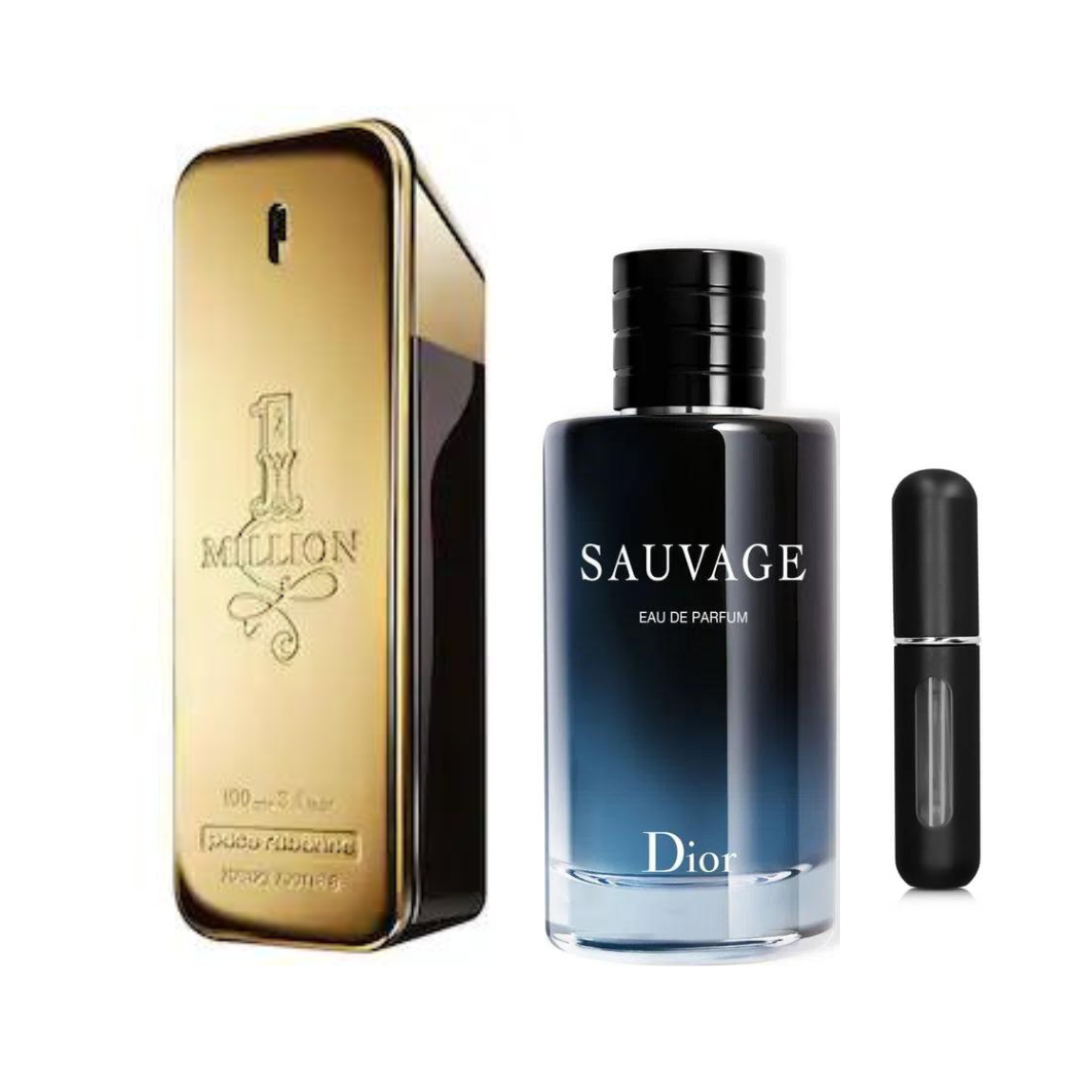 ¡2 Perfumes Premium Por el precio de uno  + Perfumero GRATIS -- 1 Million by Paco Rabanne + Sauvage by Dior