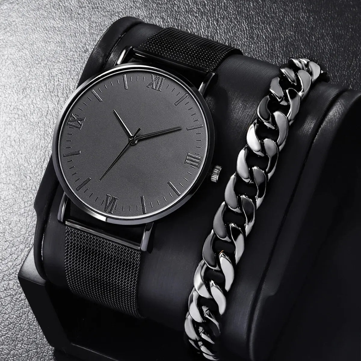 RELOJ Y ACCESORIOS INCLUIDOSSet de Reloj de Cuarzo con Pulsera y Collar – Elegancia Completa para Toda Ocasión ⌚✨