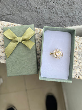 Anillo Girasol Giratorio Antiestrés con Caja de Regalo – Diseño Innovador y Ajustable